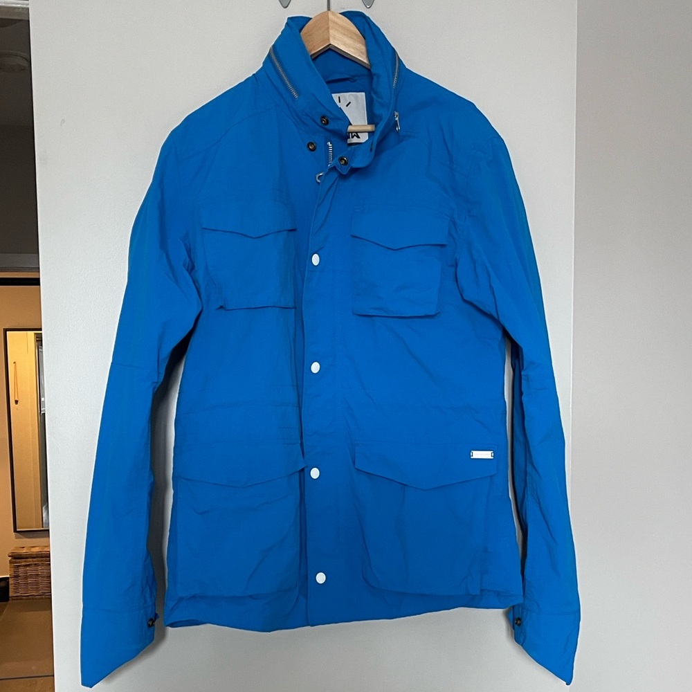 Scotch and Soda Blue Nylon Convertible Hood Jacket Men's Large